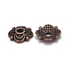 4-Petal Tibetan Style Alloy Flower Bead Caps LS-TIBE-S222-R-NR-2