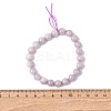Natural Kunzite Round Beads Stretch Bracelets for Women Men LS-BJEW-A149-01-5