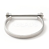 Non-Tarnish 304 Stainless Steel D Shape Bar Screw Bangle BJEW-G636-04B-P-1