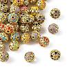 Brass & Alloy & Rhinestone Enamel Beads RB-CBA973B-11C-G-1