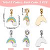 4Pcs 2 Colors 304 Stainless Steel European Dangle Charms STAS-UN0034-28-5