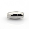 Tarnish Resistant 304 Stainless Steel Smooth Surface Magnetic Clasps with Glue-in Ends Fit 4mm Cords STAS-O042-11-2