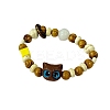 Wood and Glass Beaded Bracelets FS-WG04B26-01-1