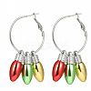 Christmas Theme Alloy Plastic Chandelier Earrings FS-WG6FBD6-10-1