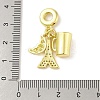 Rack Plating Brass Micro Pave Clear Cubic Zirconia European Dangle Charms LS-KK-S380-26G-3
