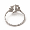 Non-Tarnish 201 Stainless Steel Double Cat Finger Ring for Women LS-RJEW-K239-04P-3