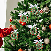 Christmas Wreath Acrlic & Glass Pendant Decorations PALLOY-GO00036-7