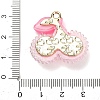 AB Color Alloy & Resin Beaded Pendants RE-CBA4A70-02B-3