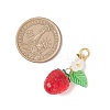 2Pcs Transparent Acrylic Strawberry Pendant Decorations HJEW-JM04318-4
