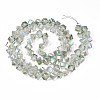 Electroplate Transparent Glass Beads Strands EGLA-N002-29-C03-2