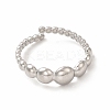 Non-Tarnish 304 Stainless Steel Flat Round Open Cuff Ring for Women RJEW-B027-10P-2