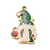 Christmas 304 Stainless Steel Enamel Pendants STAS-B112-02G-09-1