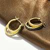 Two-layer Oval Brass Enamel Hoop Earrings EJEW-S252-03D-G-6