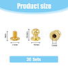 30 Sets Brass with Iron Knob Screw Rivet FIND-FH0008-64G-2