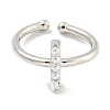 Rack Plating Brass Open Cuff Rings for Women RJEW-F162-01P-I-2