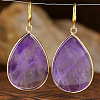 Natural Amethyst Teardrop Dangle Earrings FS-WG5CAE0-06-1