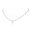 304 Stainless Steel Cross Pendant Cable Chain Necklaces NJEW-JN05844-2