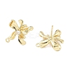 Brass Micro Pave Clear Cubic Zirconia Stud Earring Findings KK-Z106-02G-03-2