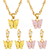 Light Gold Alloy Butterfly Jewelry Set SJEW-HY0001-16-1