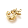Ion Plating(IP) 304 Stainless Steel Micro Pave Cubic Zirconia Pendants STAS-H228-01G-05-2