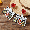1Pair Leopard Print Heart Mother Sports Acrylic Dangle Stud Earrings EJEW-FS0001-22A-6