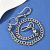 304 Stainless Steel Cuban Link Chain Skull Pants Chains with S-Hooks AJEW-D001-01C-ASP-1