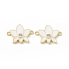 Rack Plating Brass Pave Clear Cubic Zirconia Connector Charms KK-B065-26G-03-2