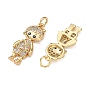 Brass Micro Pave Black Cubic Zirconia Pendants CU-CBA9AFC-01G-01-2