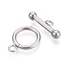 Non-Tarnish 304 Stainless Steel Ring Toggle Clasps STAS-A092-09I-P-2