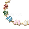 Colorful Enamel Butterfly Link Chain Necklace NJEW-C037-02G-3