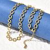 304 Stainless Steel Flower Link Chain Necklaces for Women NJEW-Z091-06G-3