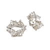 Heartbeat Brass Micro Pave Clear Cubic Zirconia European Beads CU-CBA6A75-22P-2
