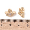 Brass Micro Pave Cubic Zirconia Slide Charms KK-B100-059G-01-3