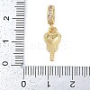 Rack Plating Brass Micro Pave Cubic Zirconia European Dangle Charms KK-P287-27G-3