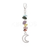 12Pcs 12 Styles Natural & Synthetic Mixed Stone Chips & Alloy Moon Pendant Decorations HJEW-CJ00026-3