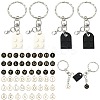 DIY Alphabet Alloy Enamel  & Building Blocks Resin Pendant Keychain Making Kits DIY-CJ0002-80-1