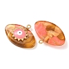 304 Stainless Steel Resin Pendants STAS-F352-07D-05-2