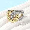 Brass Micro Pave Cubic Zirconia Rings RJEW-D307-04G-B-4