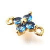 Brass Micro Pave Blue Cubic Zirconia Links KK-D356-06A-G-2