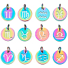 12Pcs Rainbow Color Ion Plating(IP) 201 Stainless Steel Charms STAS-UN0032-35-1