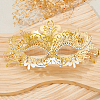 Plastic Rhinestone Masquerade Masks with Alloy Holding Stick AJEW-WH0270-891B-5