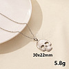 Minimalist Stainless Steel Skull Pendant Necklace for Women RX9725-1-1