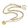 304 Stainless Steel Bowknot Pendant Necklaces LS-NJEW-L182-001G-07-5