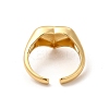 Rack Plating Brass Heart Open Cuff Rings for Women RJEW-C050-03G-3