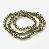 Electroplate Transparent Glass Beads Strands EGLA-A034-T6mm-O09-2