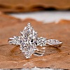 Brass Micro Pave Clear Cubic Zirconia Finger Rings FS-WG5249E-04-2