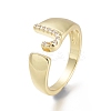 Brass Micro Pave Clear Cubic Zirconia Cuff Rings X-RJEW-F103-13J-G-3