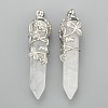 Natural Quartz Crystal Pointed Pendants G-O164-02-P05-1