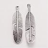 Tibetan Style Alloy Feather Pendants TIBEP-Q043-326-RS-3