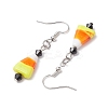Halloween Candy Corn Handmade Lampwork & Glass Dangle Earrings EJEW-JE05871-5